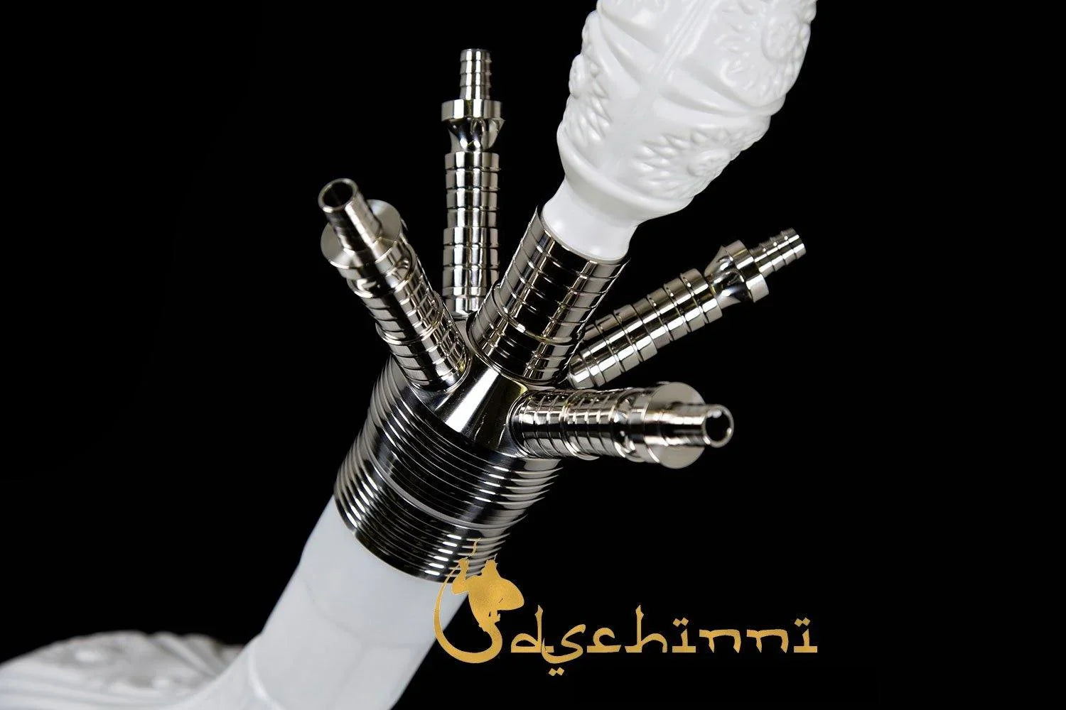 Dschinni Baba Crystal White Silver Hookah - shishagear - UK Shisha Hookah Black Friday