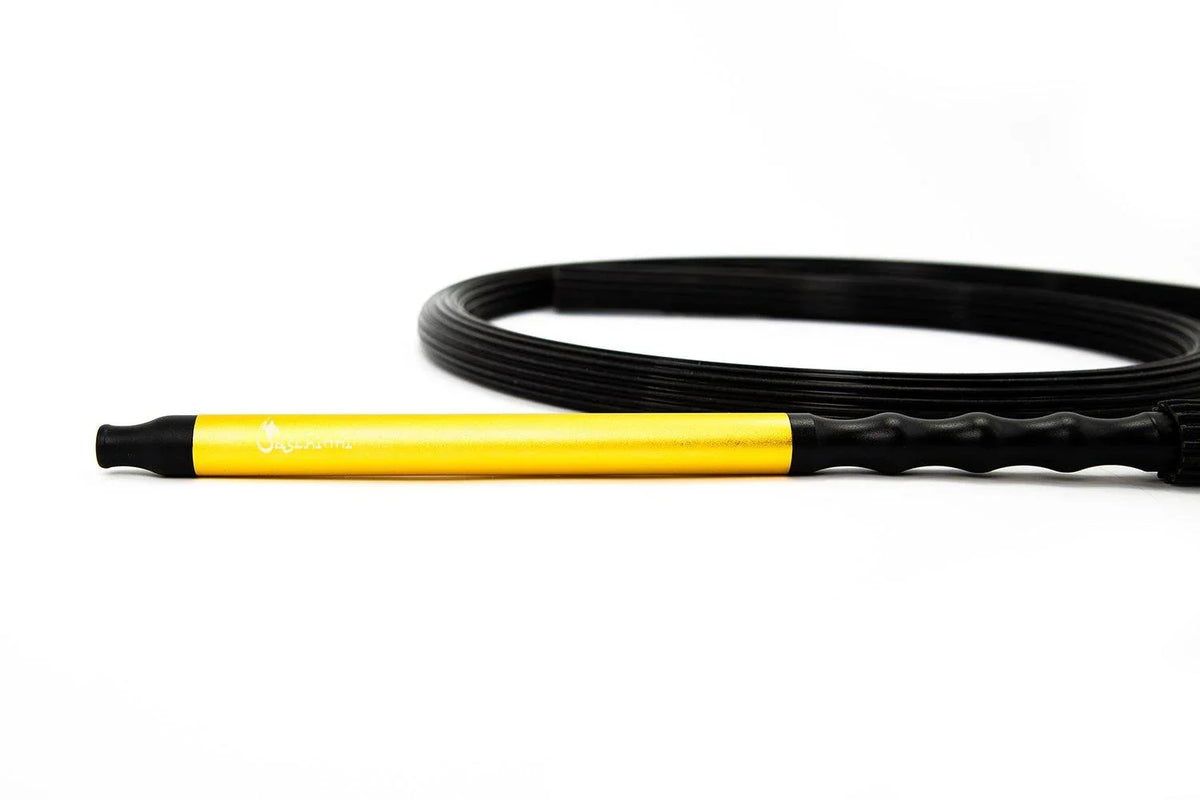 Dschinni Candyhose Black with Aluminium Ergo Black Gold Mouthpiece - shishagear - UK Shisha Hookah Black Friday