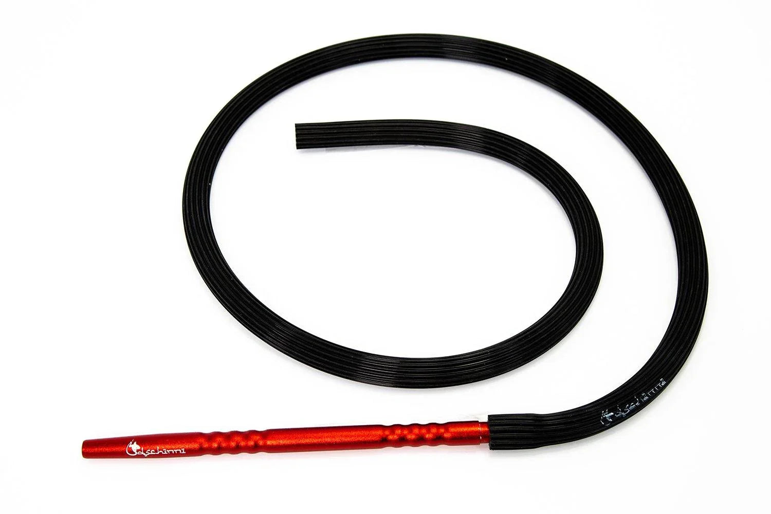 Dschinni Candyhose Black with Aluminium Red Mouthpiece - shishagear - UK Shisha Hookah Black Friday