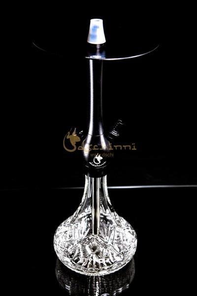 Dschinni Chucky Black Clear Crystal Hookah - shishagear - UK Shisha Hookah Black Friday
