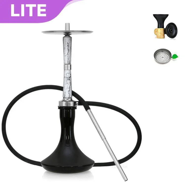 Ash Wood Hookah Electro Storm V2 Shisha Set - Snow White - shishagear - UK