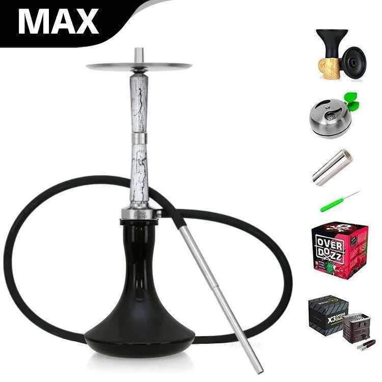 Ash Wood Hookah Electro Storm V2 Shisha Set - Snow White - shishagear - UK