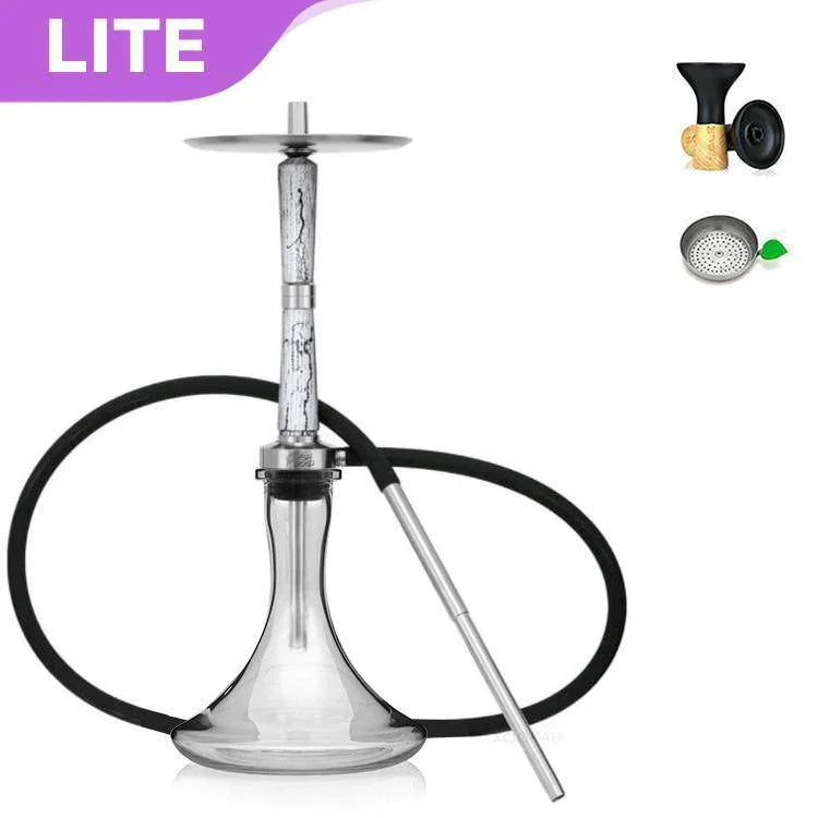 Ash Wood Hookah Electro Storm V2 Shisha Set - Snow White - shishagear - UK
