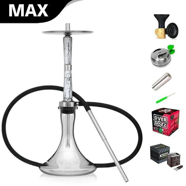 Ash Wood Hookah Electro Storm V2 Shisha Set - Snow White - shishagear - UK
