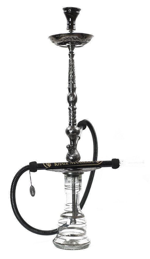 Khalil Mamoon Black Night Tall Dual Tray Hookah Set - shishagear - UK Shisha Hookah Black Friday