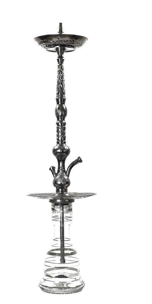 Khalil Mamoon Black Night Tall Dual Tray Hookah Set - shishagear - UK Shisha Hookah Black Friday