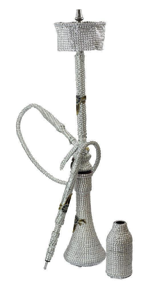 Shishagear SV Silver Breaded Decorative Hookah Set - shishagear - UK Shisha Hookah Black Friday