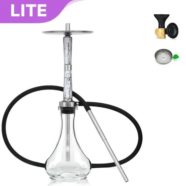 Ash Wood Hookah Electro Storm V2 Shisha Set - Snow White - shishagear - UK