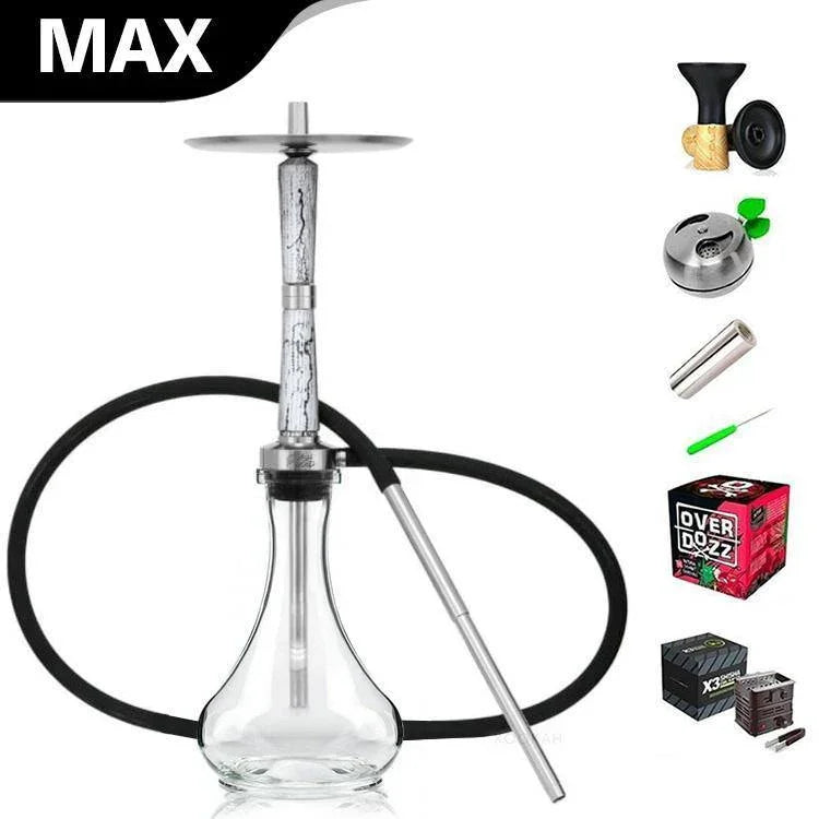 Ash Wood Hookah Electro Storm V2 Shisha Set - Snow White - shishagear - UK