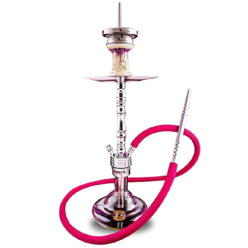 Dschinni Pico Silver Hookah Purple Pink Set - shishagear - UK