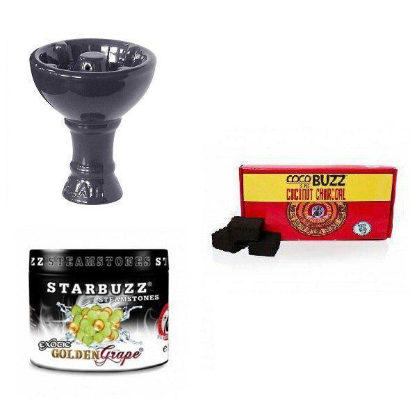 Starbuzz Steam Stone with Vortex Goliath Bowl and 15pc Coconut Charcoal - shishagear - UK Shisha Hookah Black Friday