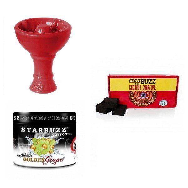 Starbuzz Steam Stone with Vortex Goliath Bowl and 15pc Coconut Charcoal - shishagear - UK Shisha Hookah Black Friday