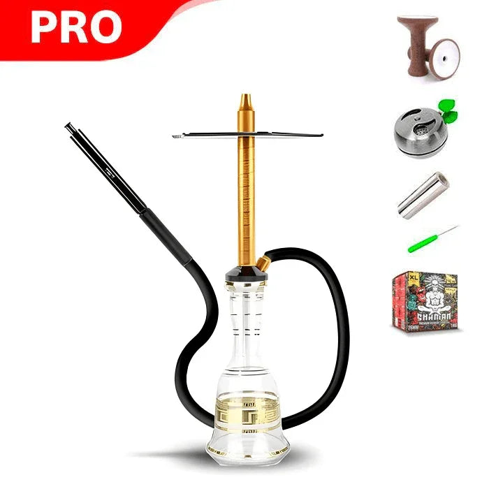 HJ SAOCCA Hookah with Bohemian Base Shisha Set - Gold Black - shishagear - UK Shisha Hookah