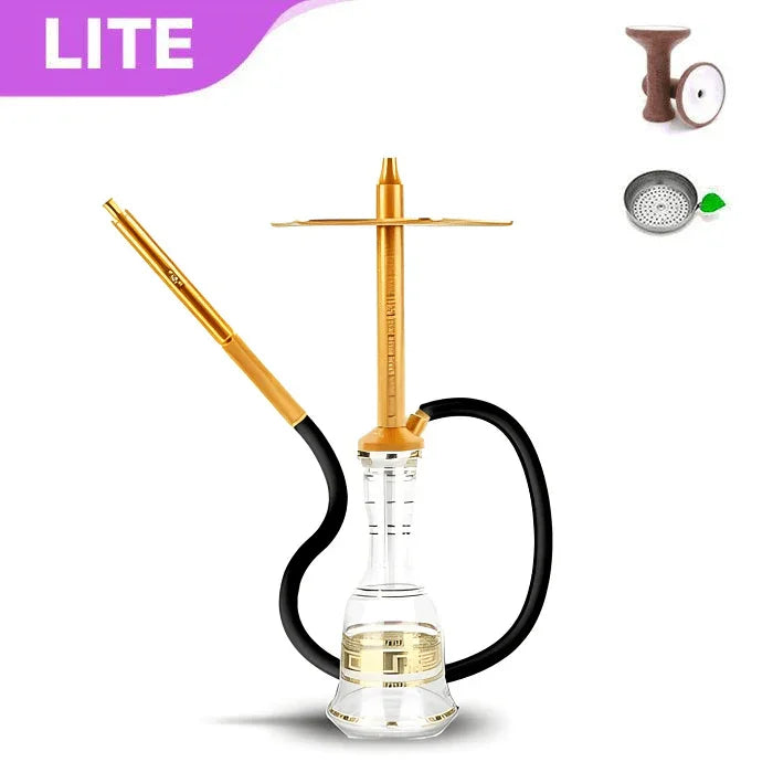 HJ SAOCCA Hookah with Bohemian Base Shisha Set - Gold - shishagear - UK Shisha Hookah