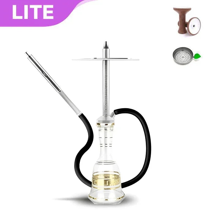 HJ SAOCCA Hookah with Bohemian Base Shisha Set - Silver - shishagear - UK Shisha Hookah