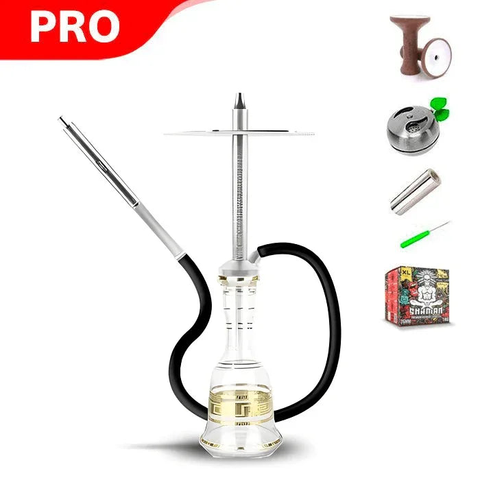 HJ SAOCCA Hookah with Bohemian Base Shisha Set - Silver - shishagear - UK Shisha Hookah