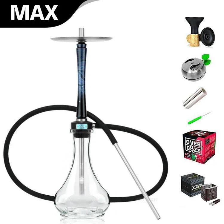 Ash Wood Hookah Haze Mist Shisha Set - Blue - shishagear - UK