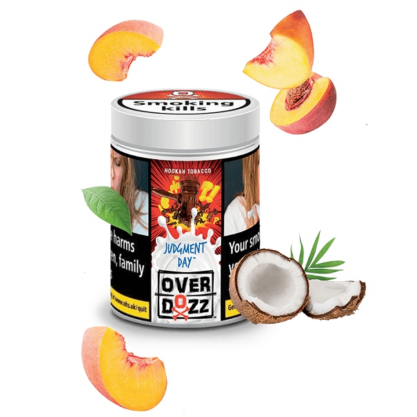 OverDozz Judgment Day (Peach and Coconut) Flavour - shishagear - UK Shisha Hookah Black Friday
