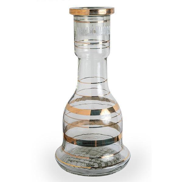 Khalil Mamoon Striped Signature Hookah Vase Clear & Gold - shishagear london uk