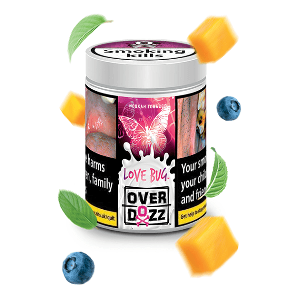 OverDozz Love Bug (Tropical Fruits and Mint) Flavour - shishagear - UK Shisha Hookah Black Friday
