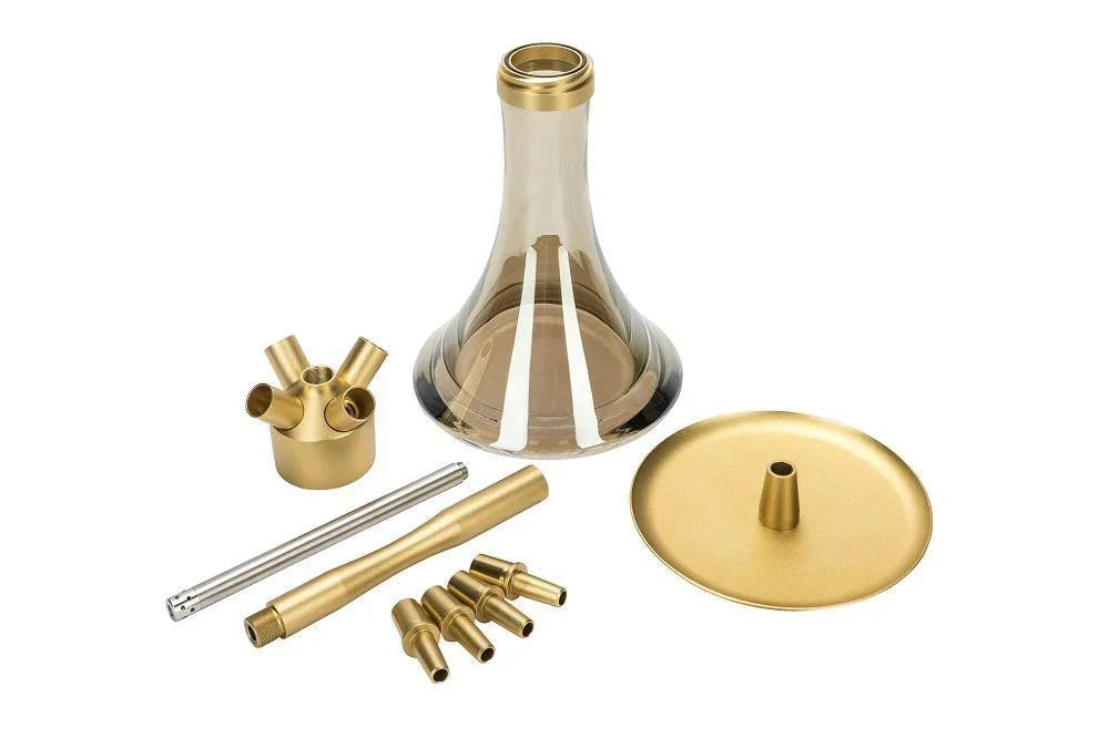 MOE&#39;S WANTED M1 Aluminium Gold Matt Hookah Set - shishagear - UK