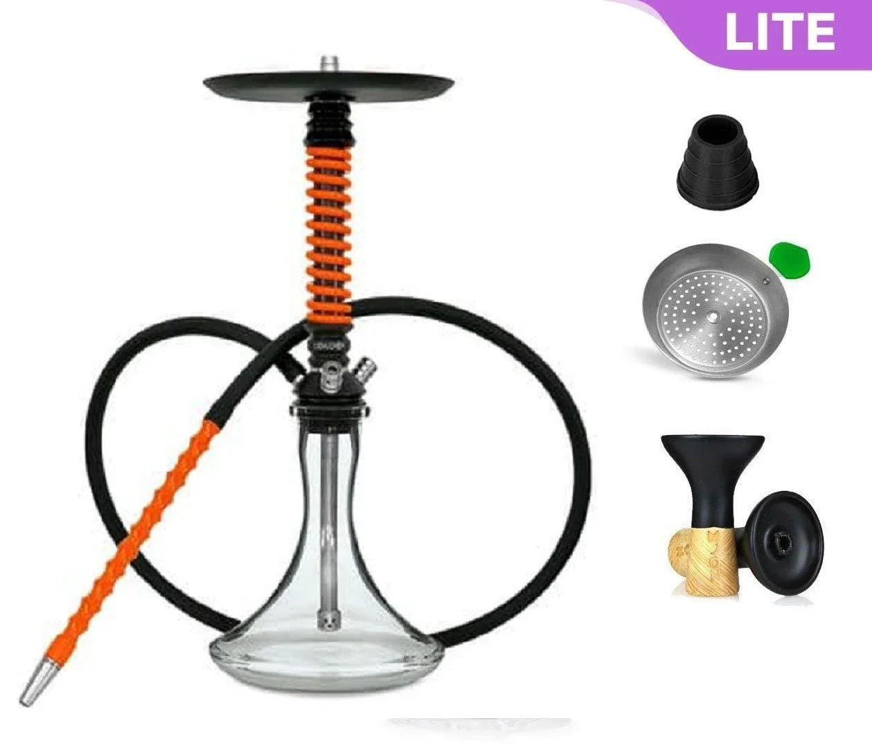 Mamay Customs Coilover Mini Black Orange Shisha - shishagear - UK