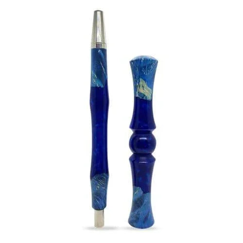 Marowood Matt Pear Simple M Sleeve & Mouthpiece Set - Blue Stabwood - shishagear - UK