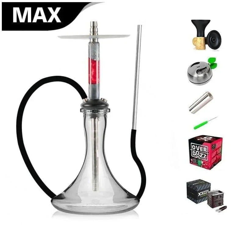 Marowood Stick Hookah With Base Set - Red Resin Stabwood - shishagear - UK Shisha Hookah Black Friday