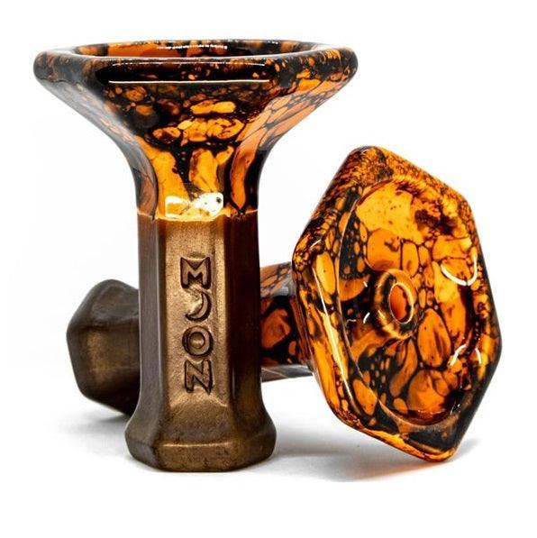 Moon Grand Phunnel V2 Bowl - Marble Orange Black - shishagear - UK Shisha Hookah Black Friday
