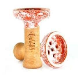 Oblako Black Killer Glazed Bowl - Light Orange Marble (88) - shishagear - UK Shisha Hookah Black Friday