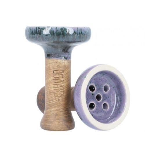Oblako Black Killer Glazed Bowl - Purple Dots (76) - shishagear - UK Shisha Hookah Black Friday