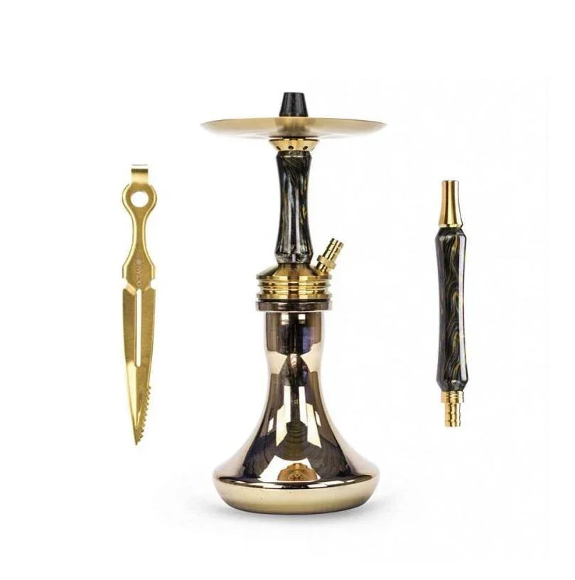 Ocean Hookah Kaif Small Shisha - Black Gold/Clear - shishagear - UK