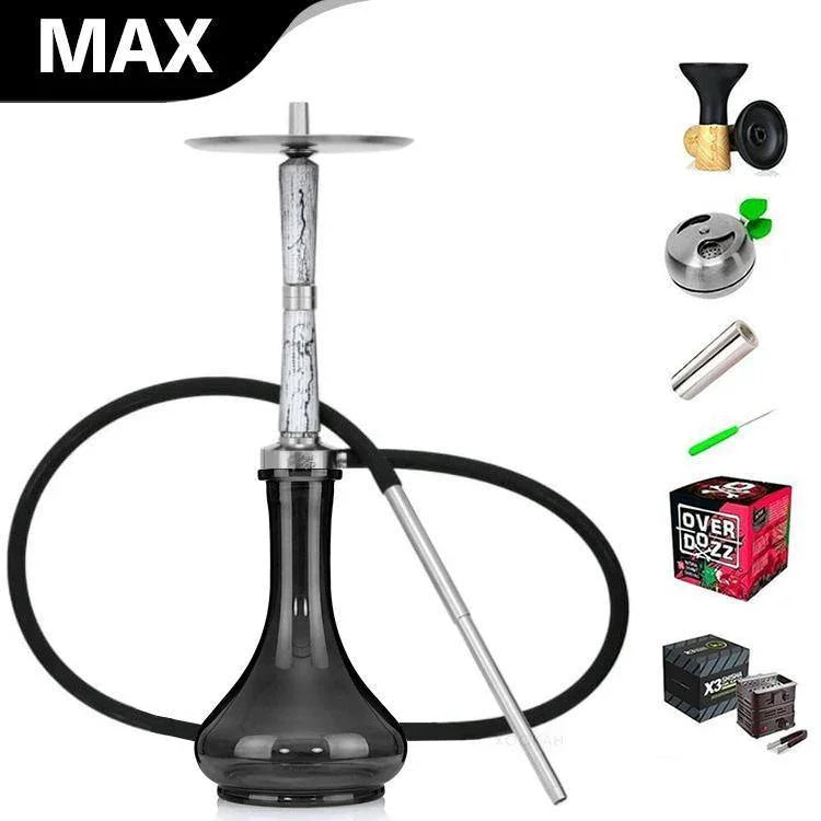 Ash Wood Hookah Electro Storm V2 Shisha Set - Snow White - shishagear - UK