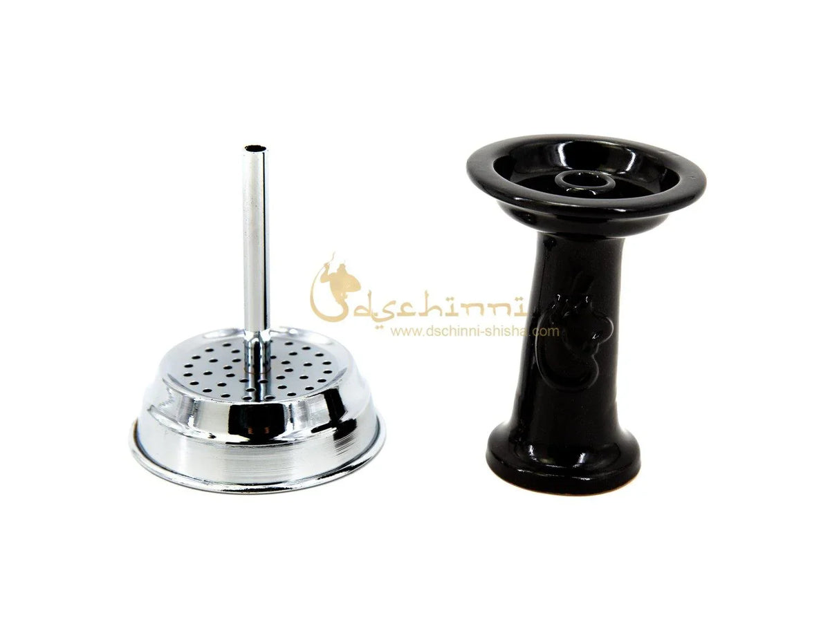 Dschinni Easy OP Phunnel Bowl Black with Chimney Set - shishagear - UK Shisha Hookah Black Friday