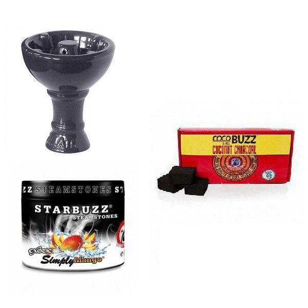Starbuzz Steam Stone with Vortex Goliath Bowl and 15pc Coconut Charcoal - shishagear - UK Shisha Hookah Black Friday