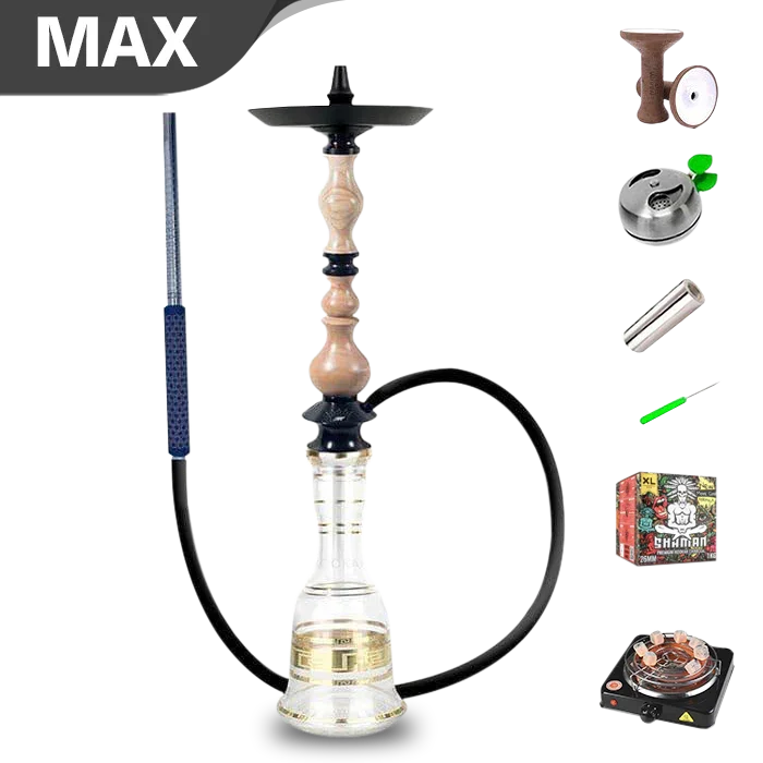 Königlicher Shisha-König mit Boho-Basis - Kiefernholz