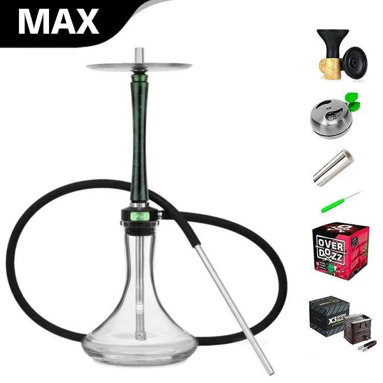Ash Wood Hookah Haze Mist Shisha Set - Green - shishagear - UK
