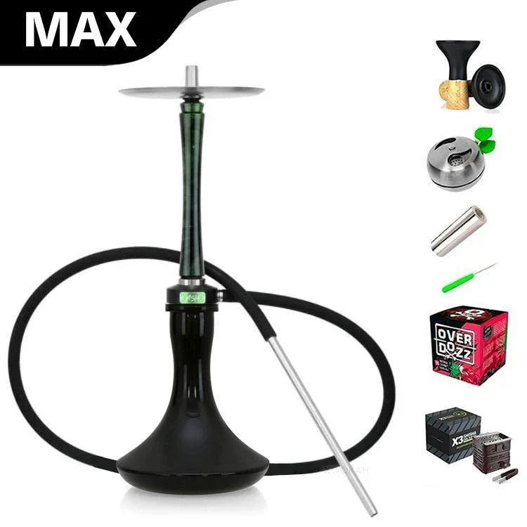 Ash Wood Hookah Haze Mist Shisha Set - Green - shishagear - UK