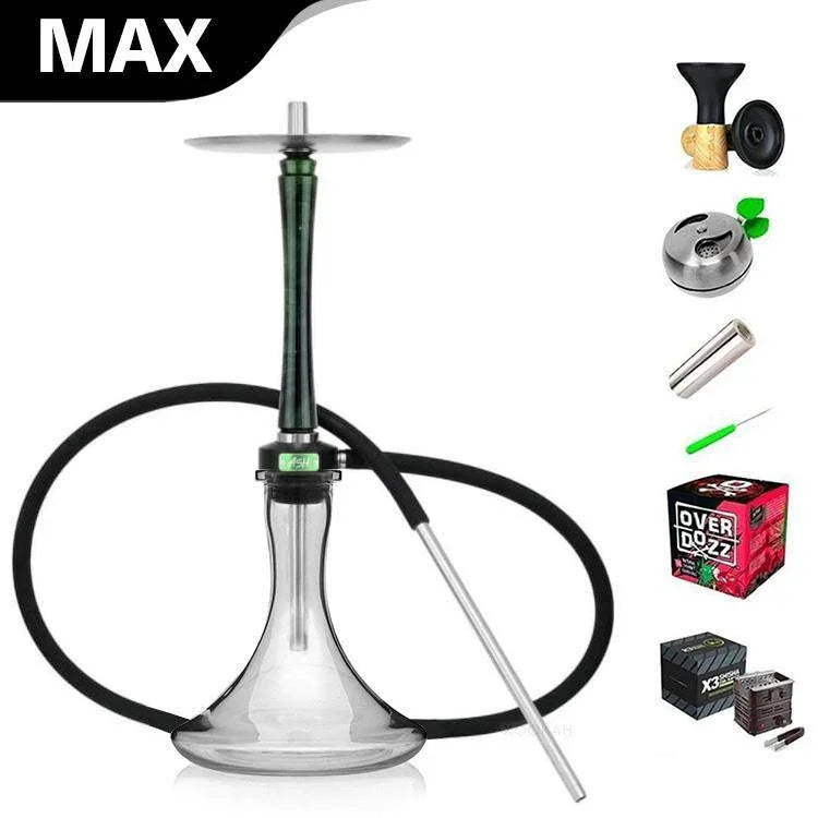 Ash Wood Hookah Haze Mist Shisha Set - Green - shishagear - UK