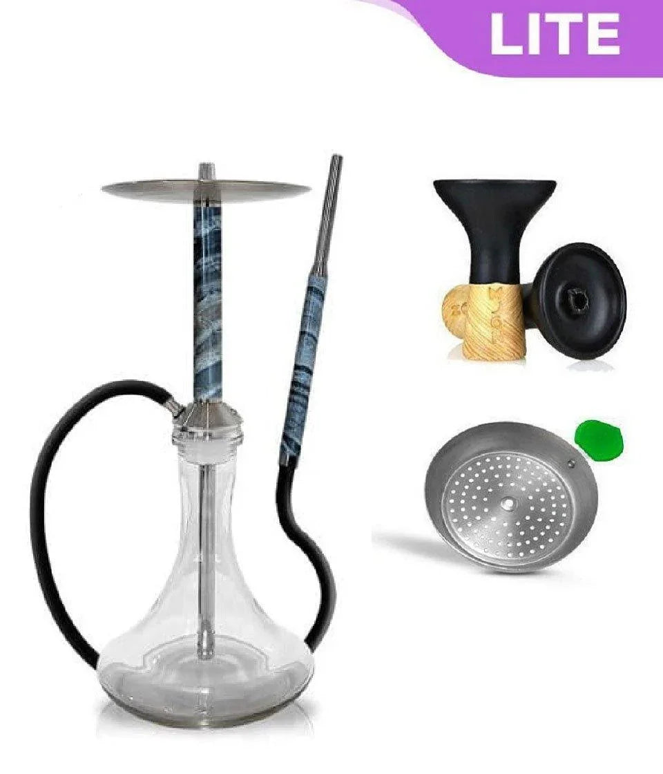 Special Hookah Stainless Steel With Base - Silver Wave - shishagear - UK