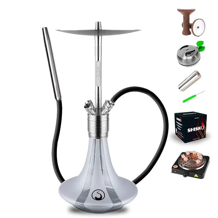 Steamulation Ultimate Hookah - Silver Matt Metallic