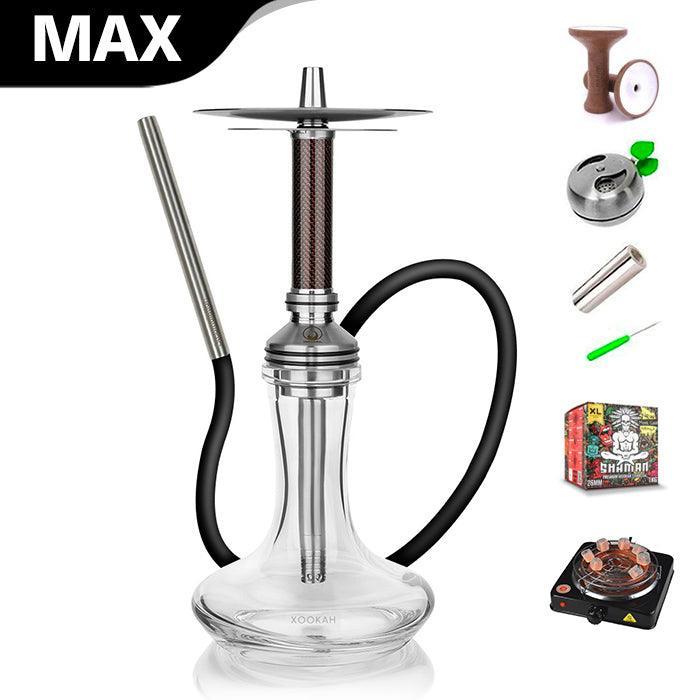 Steamulation Xpansion Mini Carbon Hookah - Black Red - shishagear - UK Shisha Hookah Black Friday