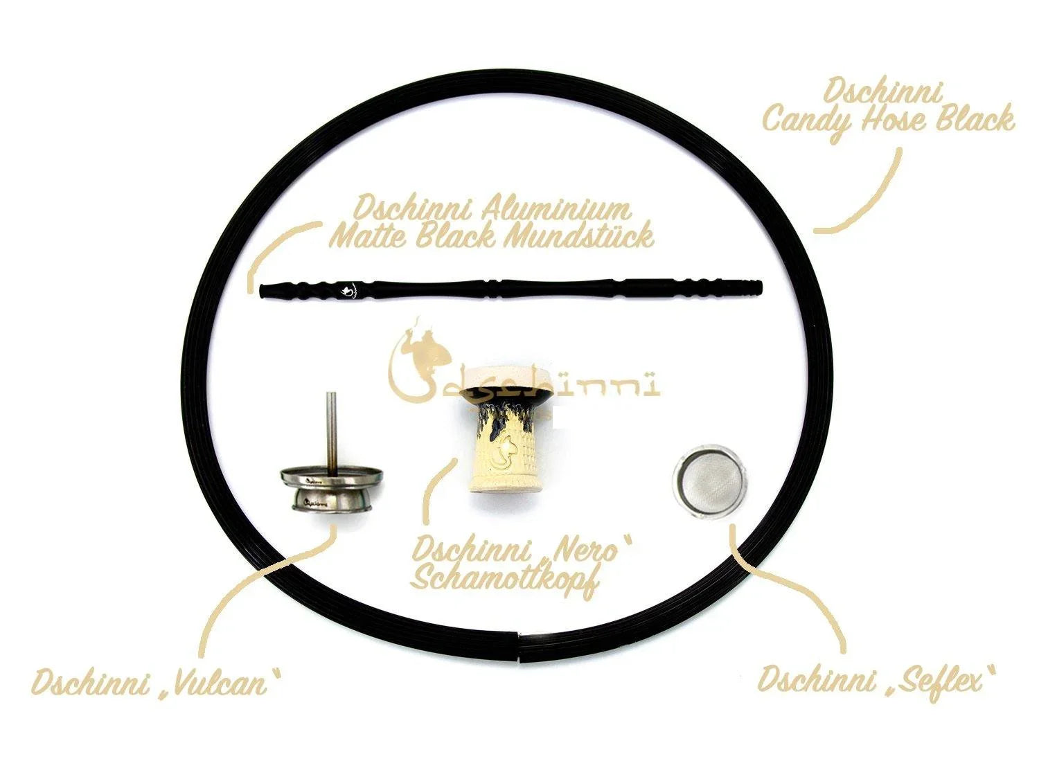 Dschinni Transformer Black Set + ProSmoke Vulcan - shishagear - UK Shisha Hookah Black Friday