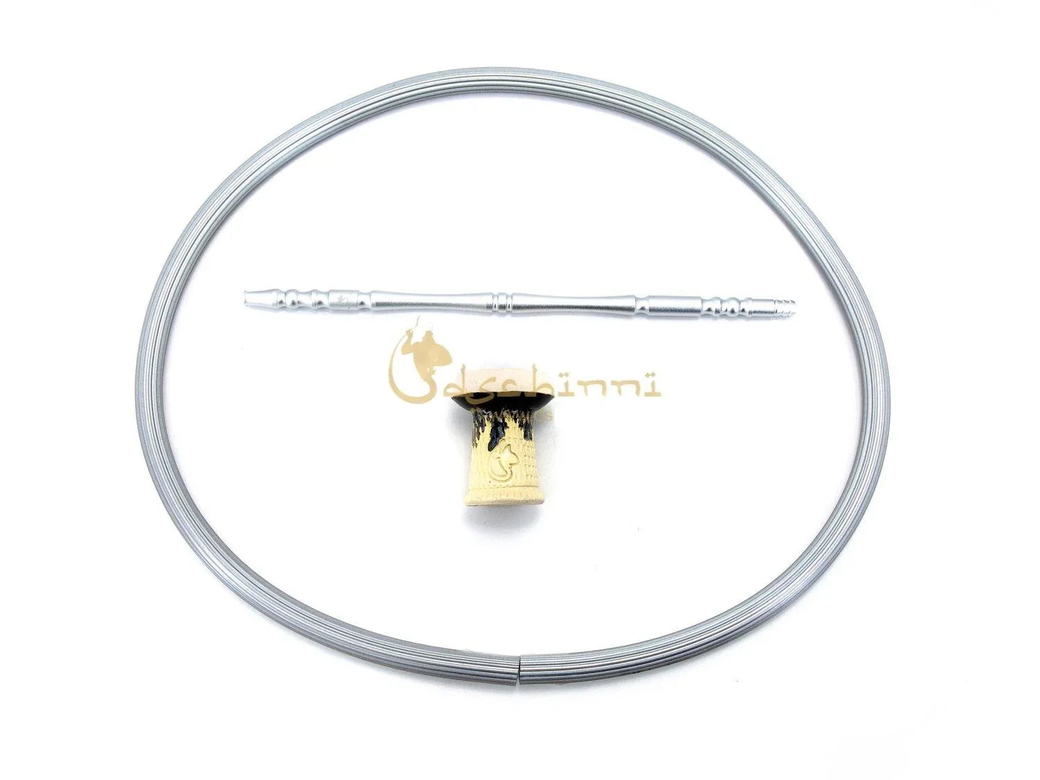 Dschinni Transformer Silver Set + Fireclay Nero Negro - shishagear - UK Shisha Hookah Black Friday