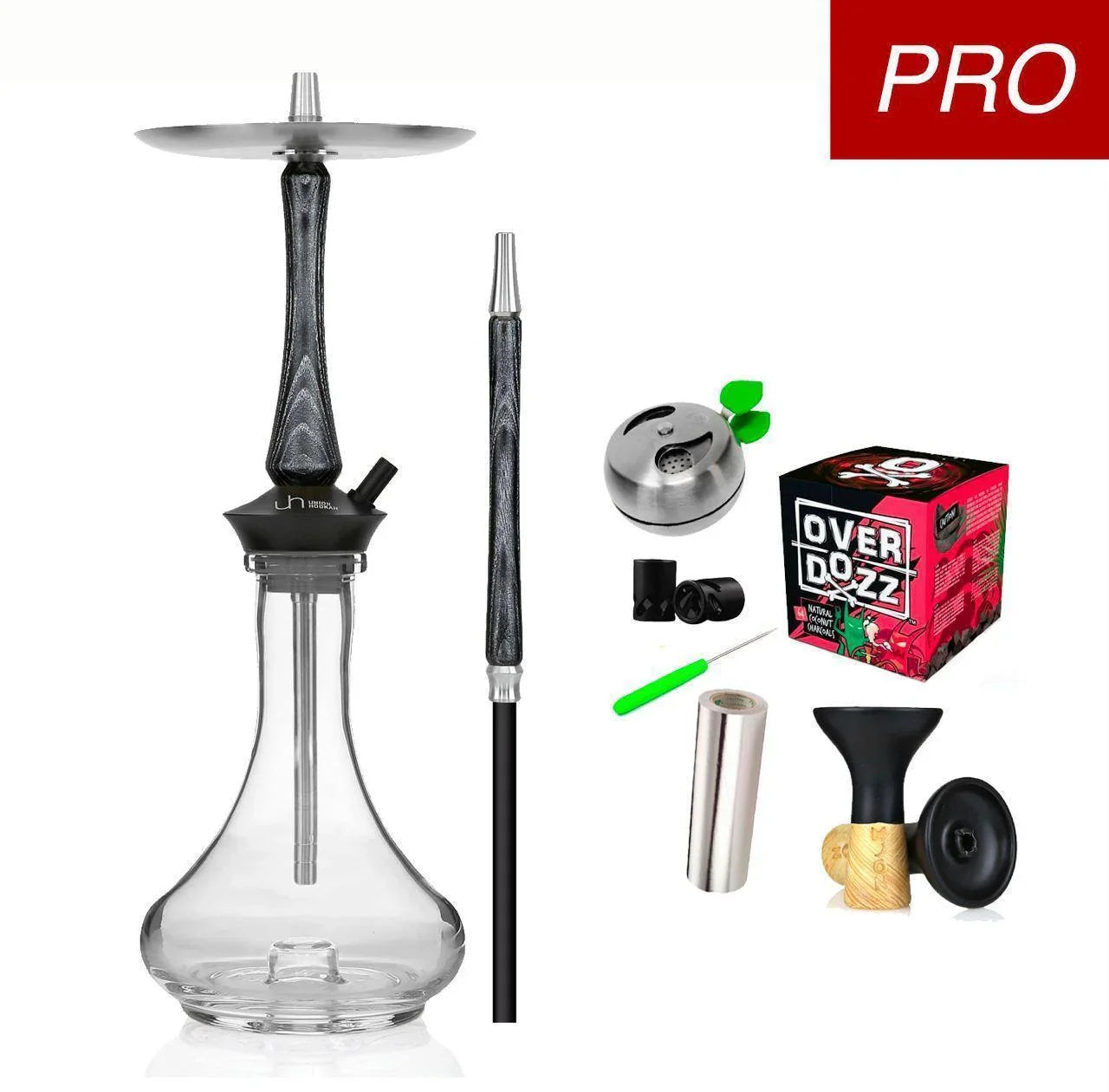 Union Hookah Sleek Black Silver Set - shishagear - UK