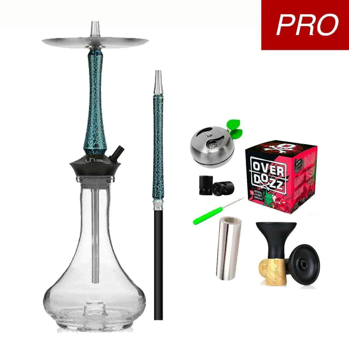 Union Hookah Sleek Crackle Blue Set - shishagear - UK