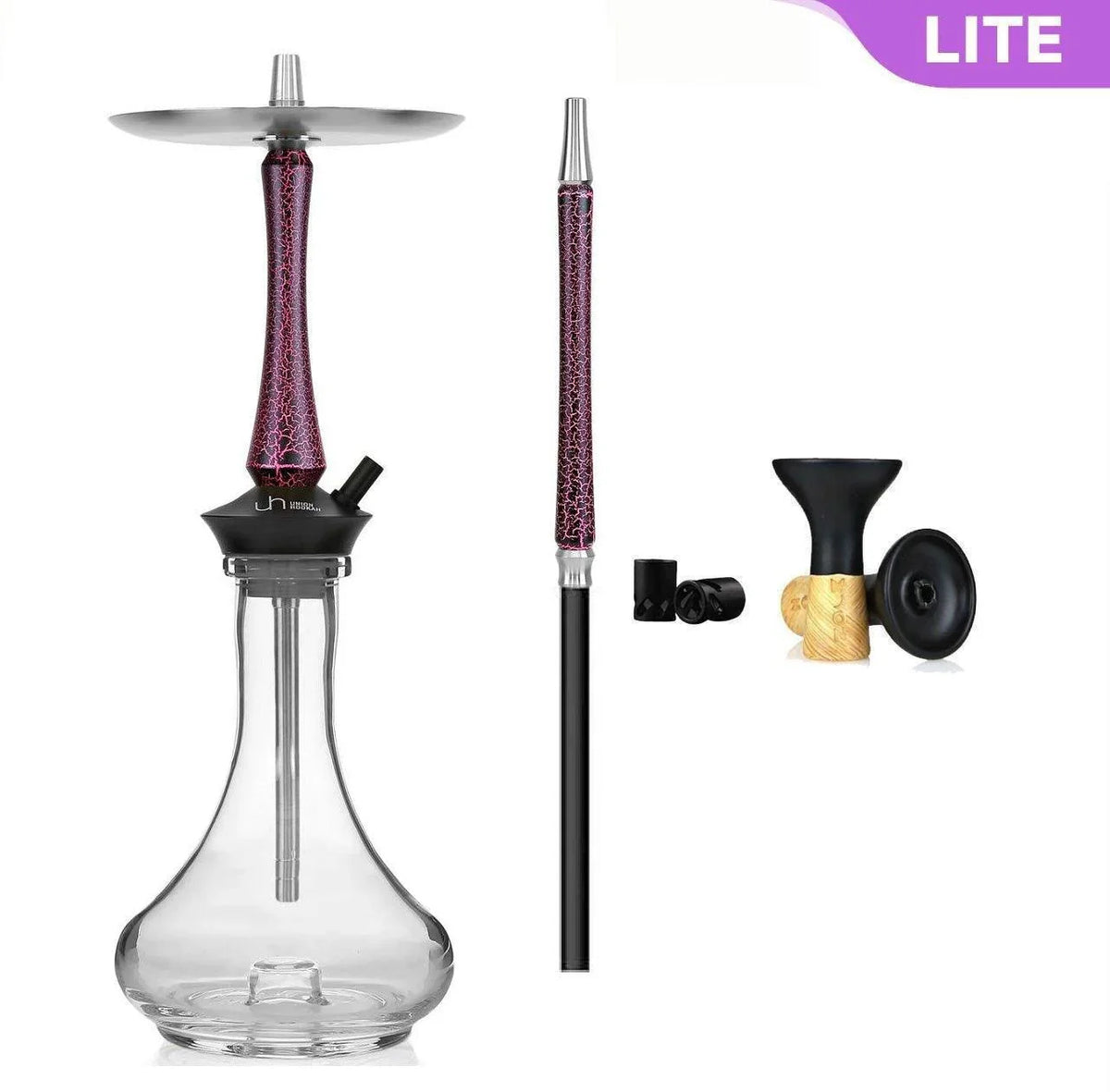 Union Hookah Sleek Cracks Black Fuchsia - shishagear - UK Shisha Hookah Black Friday