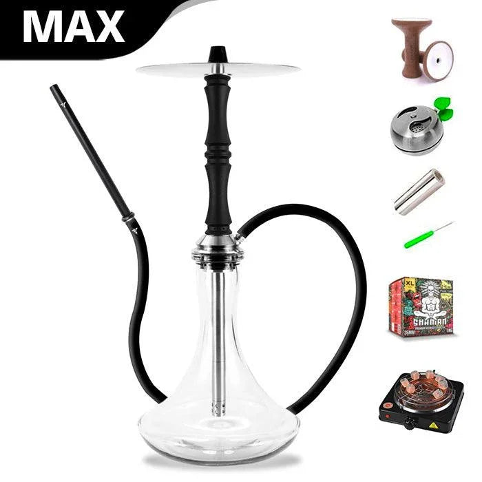 Aeon Vyro Versa Steel Sleeve Hookah Set - V3 Black - shishagear - UK Shisha Hookah Black Friday