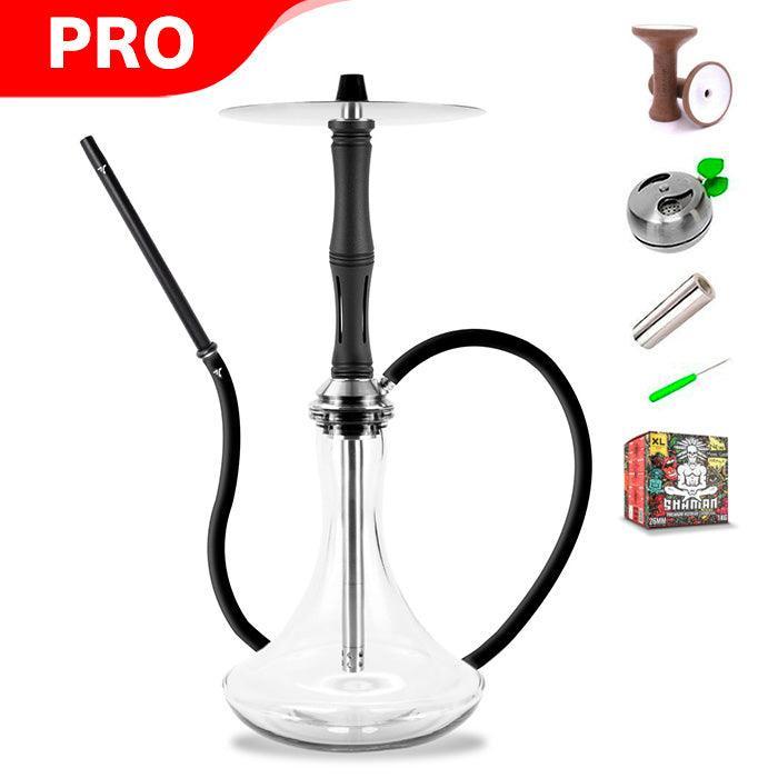 Aeon Vyro Versa Steel Sleeve Hookah Set - V4 Black - shishagear - UK Shisha Hookah Black Friday