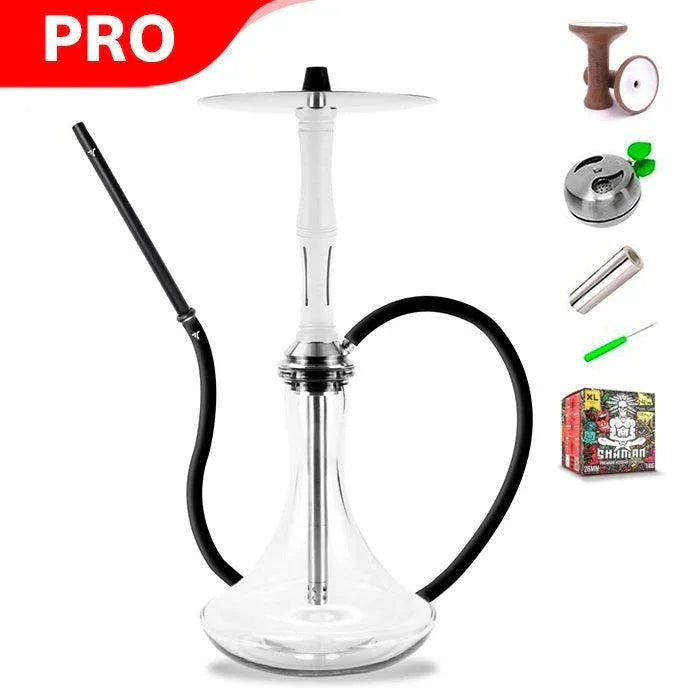 Aeon Vyro Versa Steel Sleeve Hookah Set - V4 White - shishagear - UK Shisha Hookah Black Friday